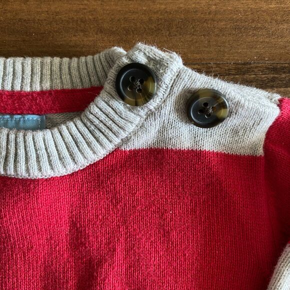 Baby Gap Red Striped Elbow Patch Sweater Boys' 6-12 Months - Picture 5 of 10